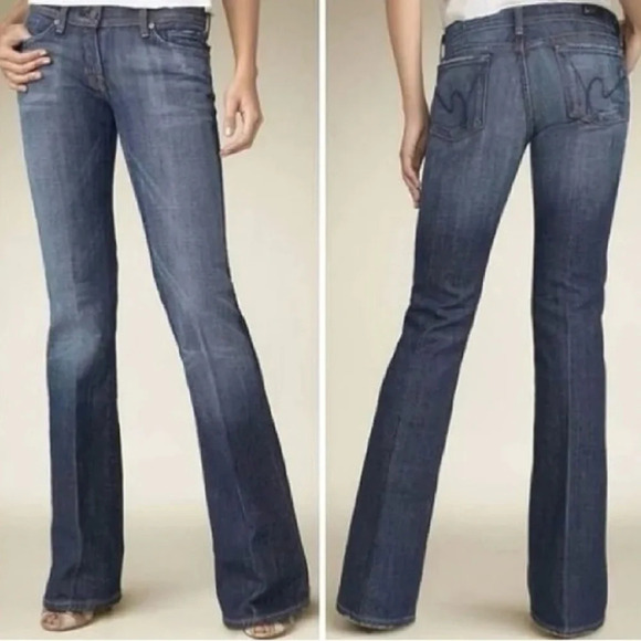 Citizens of Humanity Ingrid 002 Stretch Distressed Low Waist Flair Jeans Size 30 - Picture 3 of 17